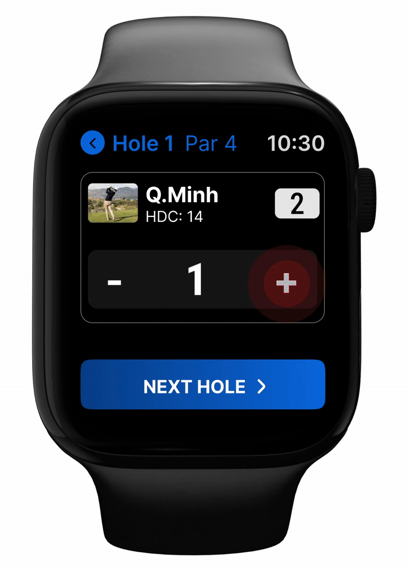 Input golf score on Apple Watch using LaosGolf app