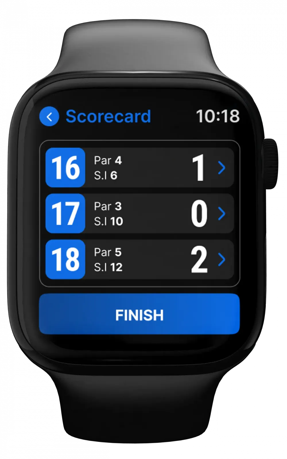 Chi tiết scorecard golf trên Apple Watch trong LaosGolf