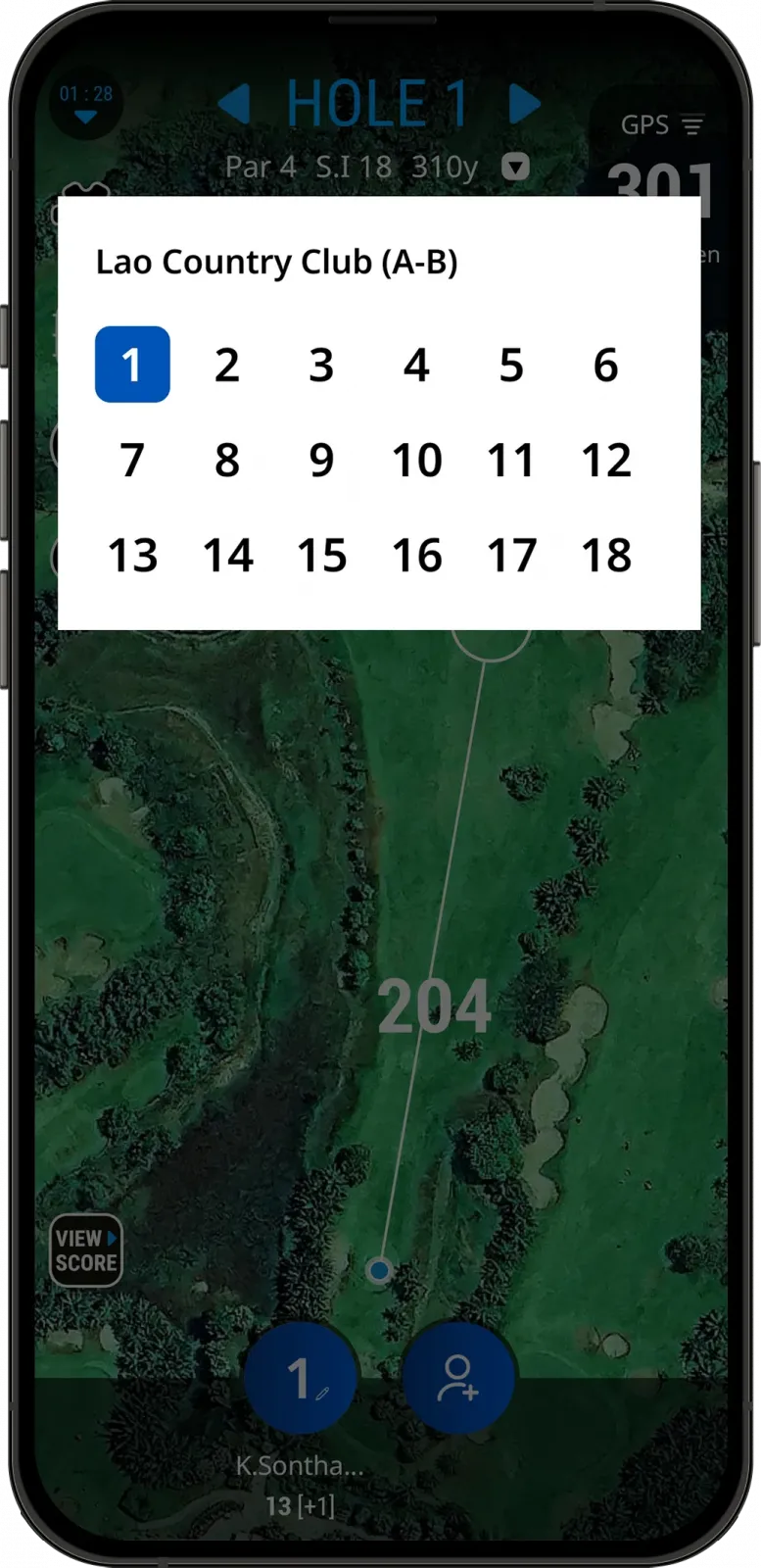 Chọn hố trong LaosGolf